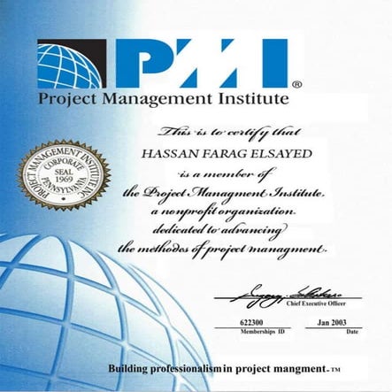 All cirtificates مهندس استشارى حسن فرج ENG. HASSAN FARAG EL-SAYED PMP INSTRUC...
