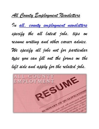 tips writing a resume