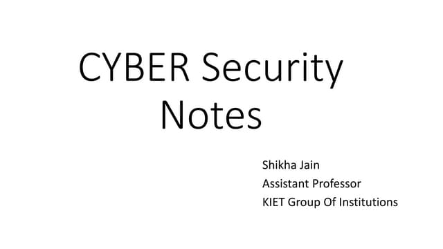 cyber security notes
