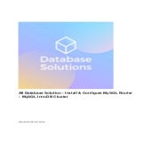 Install & Configure MySQL Router - MySQL InnoDB Cluster