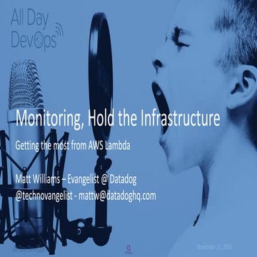 Monitoring, Hold the Infrastructure