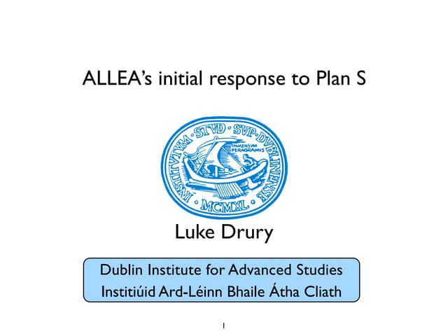 Allea response presentation  l.drury 