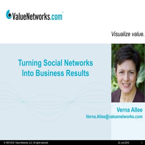 International Forum on E 2.0 - Verna Alee - Value Networks