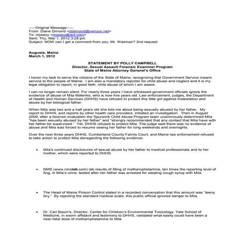 Alleged campbell statement