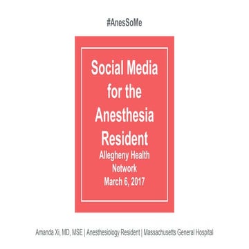 Allegheny Anesthesia Resident Workshop 3-6-17