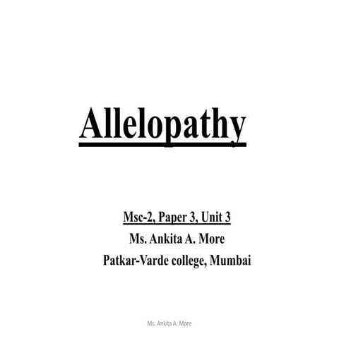 Allelopathy 