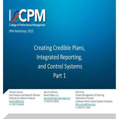 Credible Plans, Integrated Reporting, and Control Systems