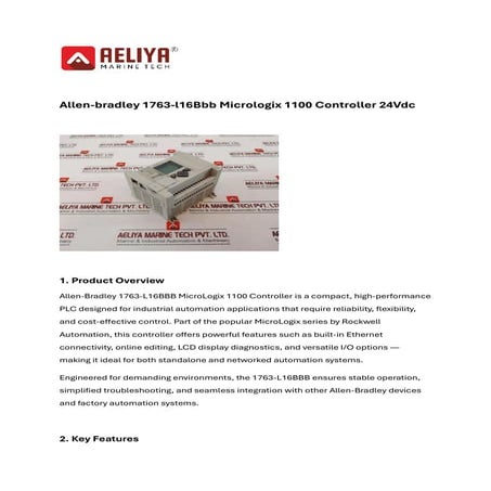 Allen-Bradley 1763-L16BBB MicroLogix 1100 Controller