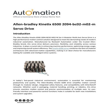 Allen-bradley Kinetix 6500 2094-bc02-m02-m Servo Drive