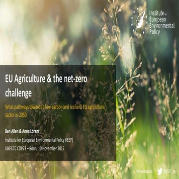 EU Agriculture & the net-zero challenge