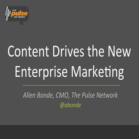 Allen Bonde IMS Boston 2012 Content Marketing Keynote