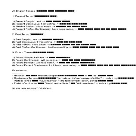12 verb tenses in English grammar with examples 12 English tenses PDF | PDF
