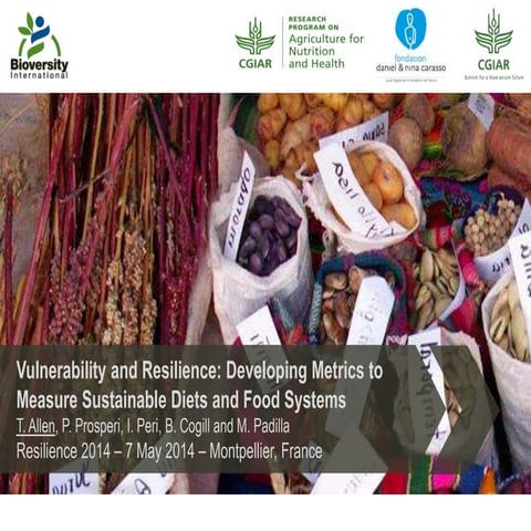 Vulnerability and Resilience: Developing Metrics to Measure Sustainable Diets...