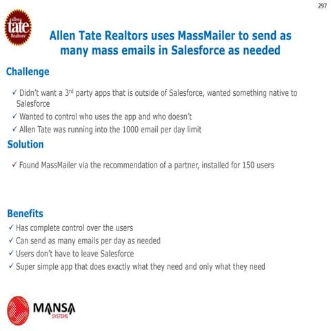 Allen Tate - Salesforce MassMailer Case Study