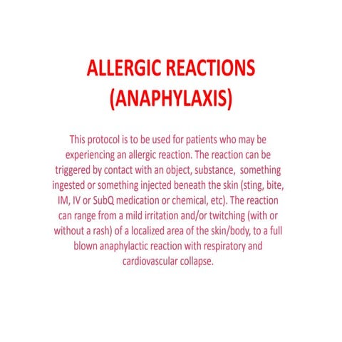 Allergic reactions