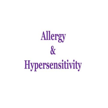 Allergy & hypersensitivity