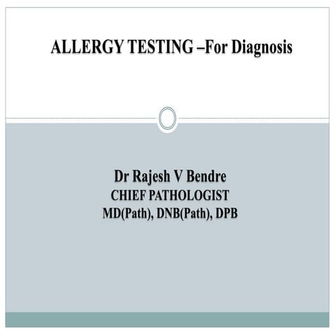 Allergy- Laboratory Diagnostic Tests