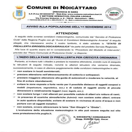 Allerta meteo 11.11.2014