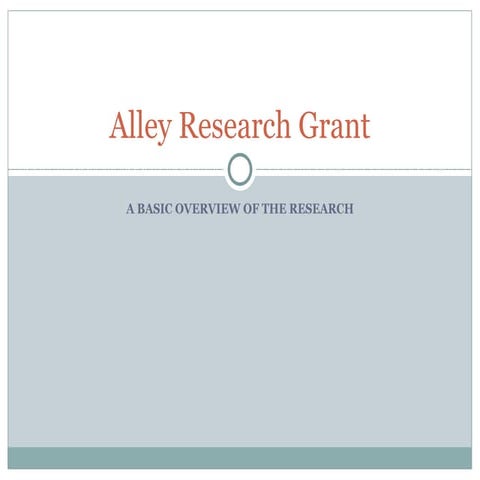 Alley research grant