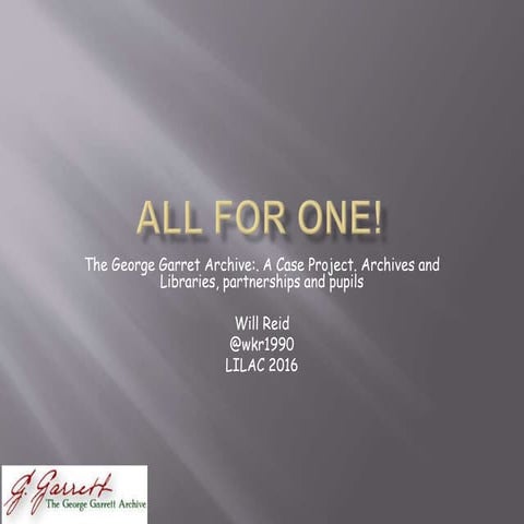 All for one! Will Reid