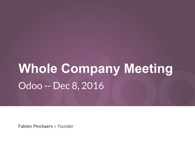 Odoo 2016 - Retrospective