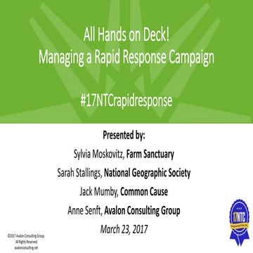All Hands on Deck! Managing a Rapid Response Campaign