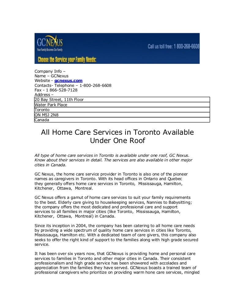 Home Care Providers Toronto