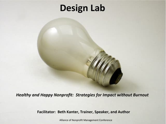 Design Lab:  Reinventing the Nonprofit Work Ethnic