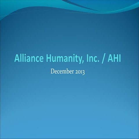 Alliance Humanity Incc. ppt