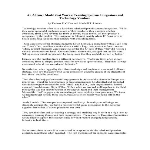 Alliance modelthatworks