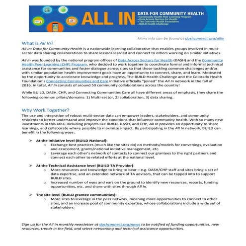 All in overview for build sites  