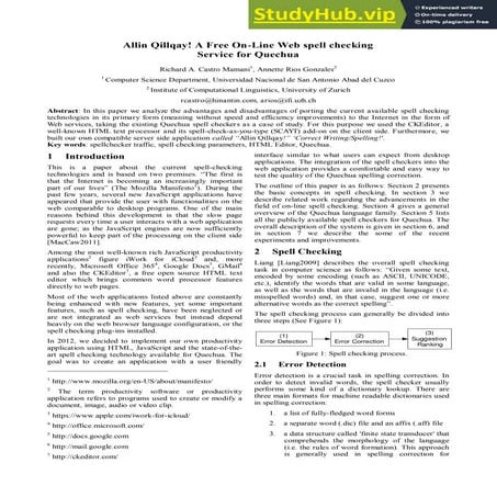 Allin Qillqay  A Free On-Line Web Spell Checking Service For Quechua
