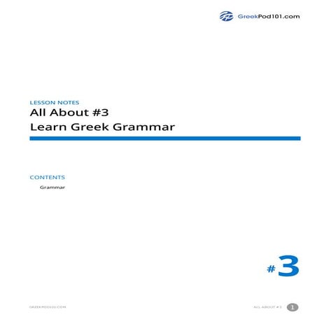 Greek verbs: Type A and B1 | PDF