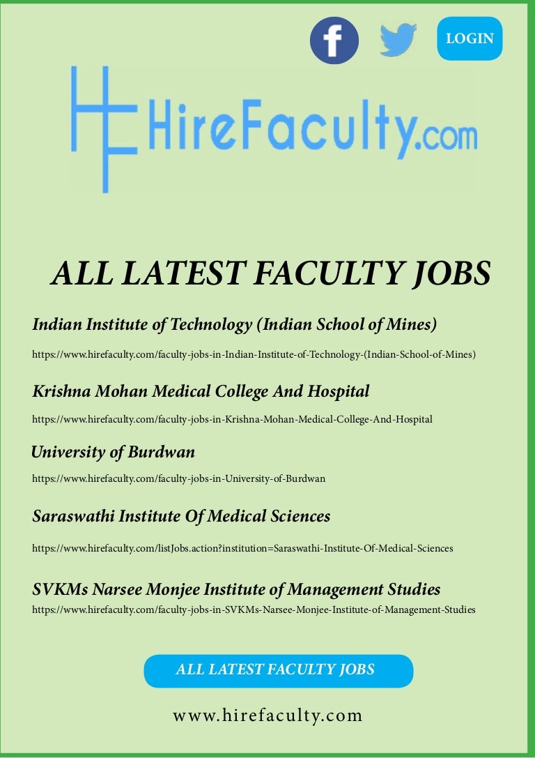 Search all the latest faculty jobs in India at