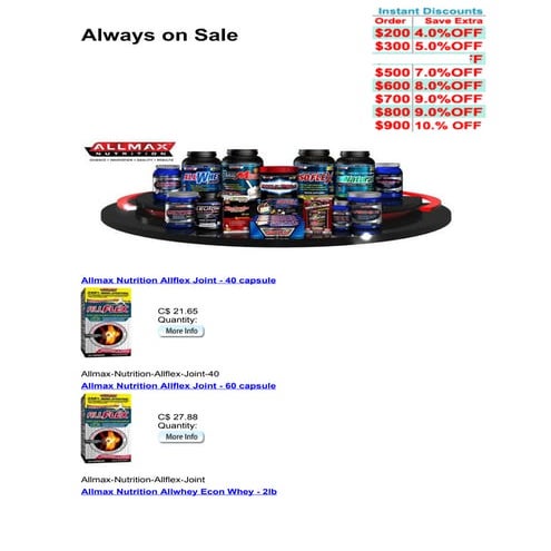 Allmax Nutrition Supplements | PDF