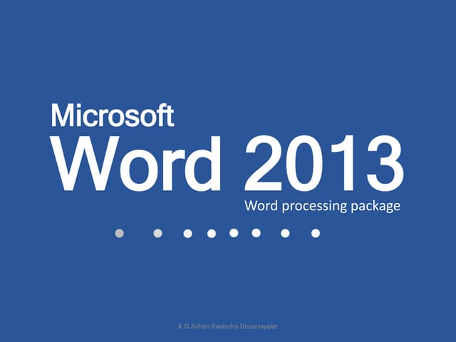 All ms word 2013
