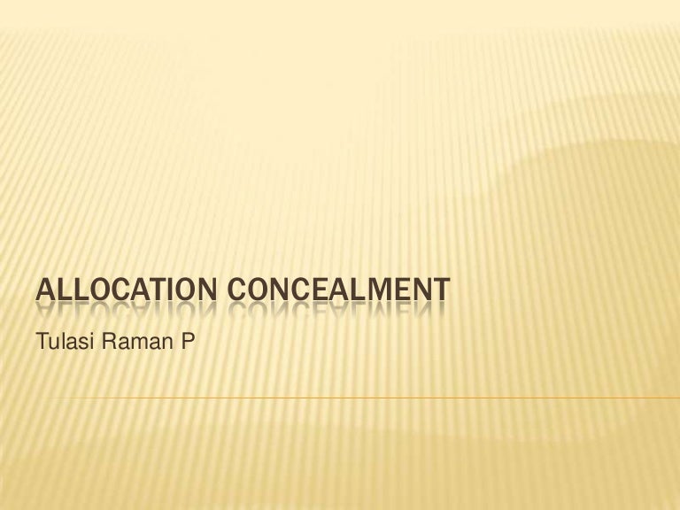 Allocation Concealment