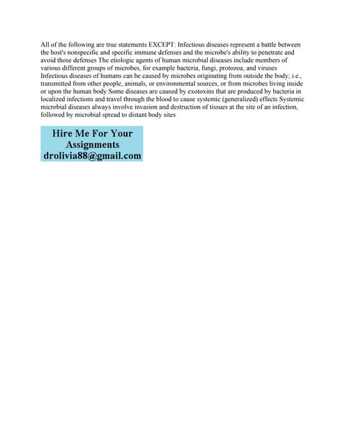 All Of The Following Are True Statements Except All of the following are true statements EXCEPT- Infectious diseases r.pdf