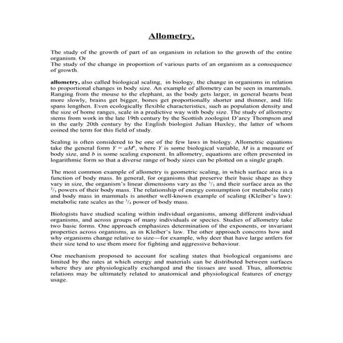 Allometry
