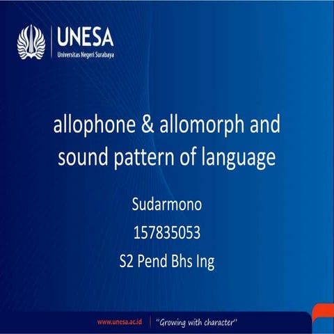 Allophone & allomorph and sound pattern of language