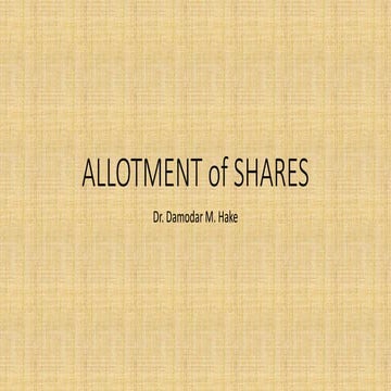 Allotment of Shares under company law .pptx