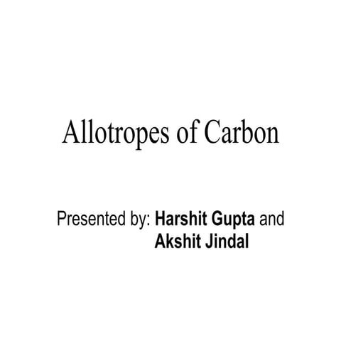 Allotropes of carbon
