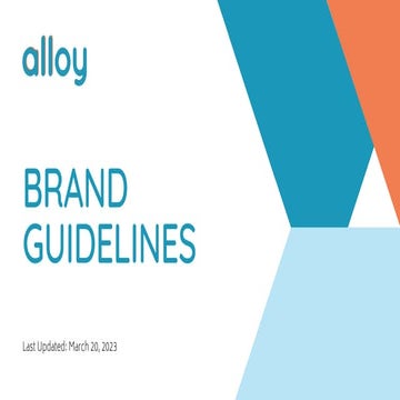 Alloy Brand Guidelines for use with graphic and web design | PDF