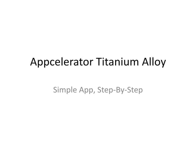 Alloy Simple App Demonstration