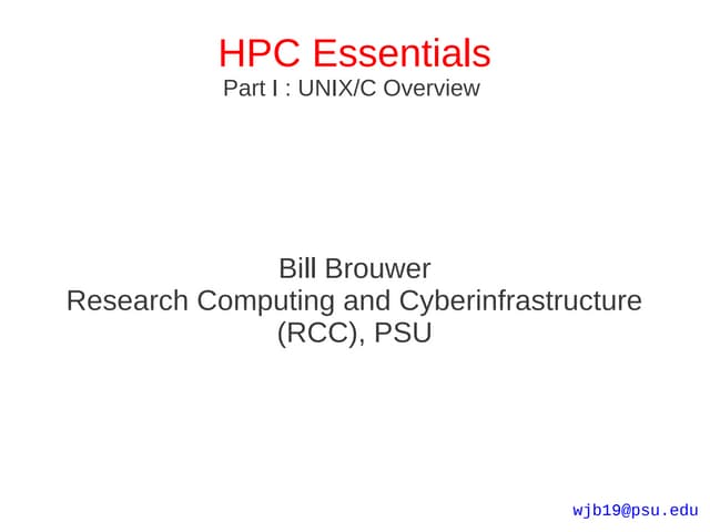 HPC Essentials