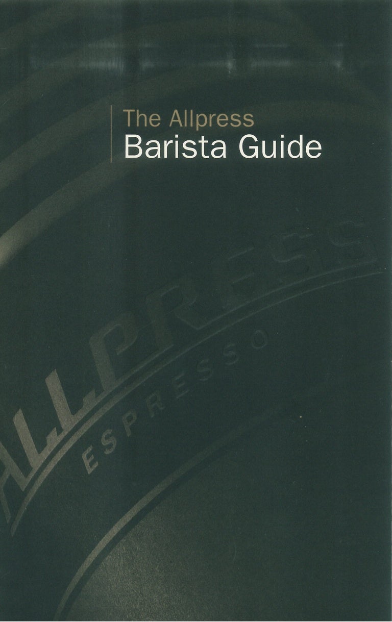 Allpress Barista Guide New Zealand