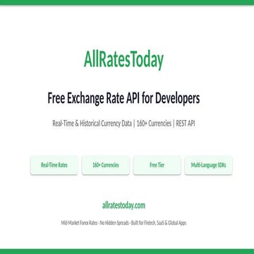 AllRatesToday — Free Exchange Rate API for Developers | 160+ Currencies ...