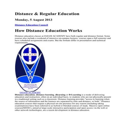 Distance & Regular Education,All University Approved & Recognized By UGC/DEC/...