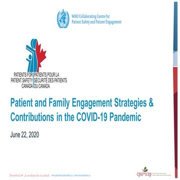 Think Global, Act Local: Patient and Family Engagement Strategies & Contribut...