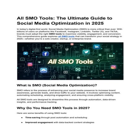 All SMO Tools: The Ultimate Guide to Social Media Optimization in 2025